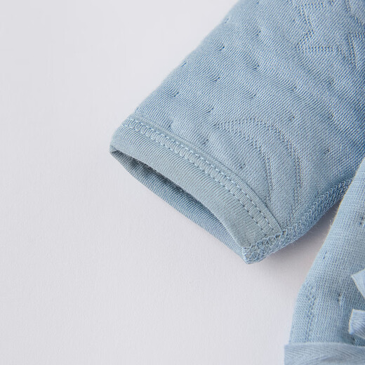 Tongtai (TONGTAI) baby jumpsuit autumn and winter pure cotton warm newborn clothes baby jacquard butterfly harem blue 59cm