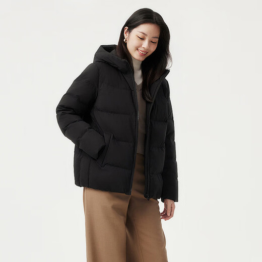 Tambor Down Jacket Women's New Winter Loose Short Thick Warm Hooded Middle-aged Warm Jacket TBF510356J Black XL (175)