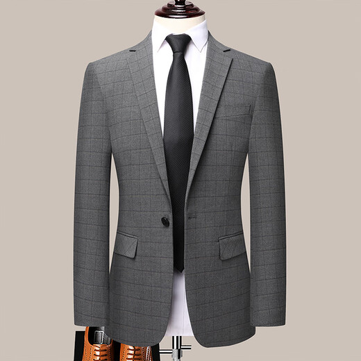 SUSTYLE luxury high-end brand men's high-end suit suit men's new business professional formal suit dress gray gift box XL 175