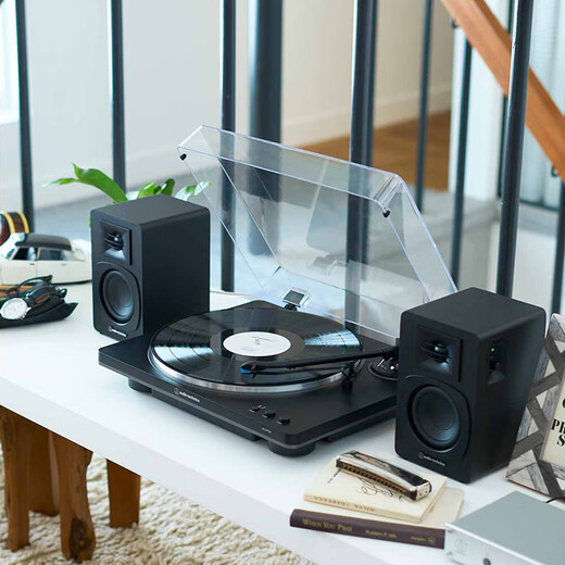 Audio-Technica AT-LP70X vinyl record player, fully automatic belt drive, dual speed record player, retro gramophone record player, professional audio LP70X + Harman Kardon Glazed 5th Generation Combination Set