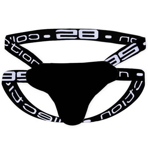 Erotic underwear for men, no need to take off, rear entry thong, sexy hollow butt exposed thong, gay trendy underwear, black M