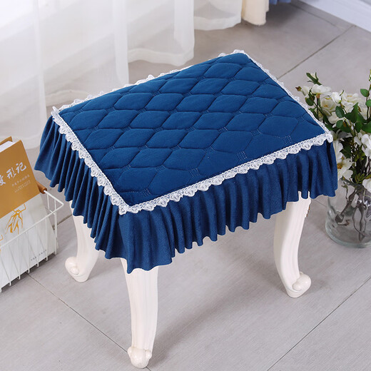 Runhuanian thickened dressing table stool cushion makeup stool cover piano stool cover square stool cover rectangular student seat cushion (plush cloth) elegant gray D style rectangular 25x35cm