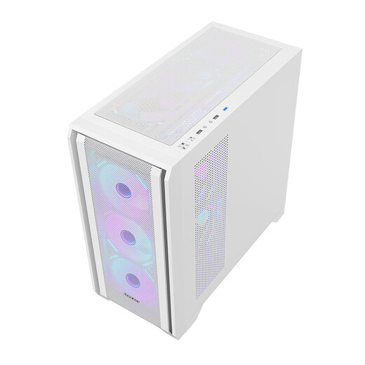 航嘉（Huntkey）GX750S掠夺者白色游戏机箱（精致铁网/强散热/钢玻侧板/360水冷/12风扇位/M-ATX主板/40系显卡）