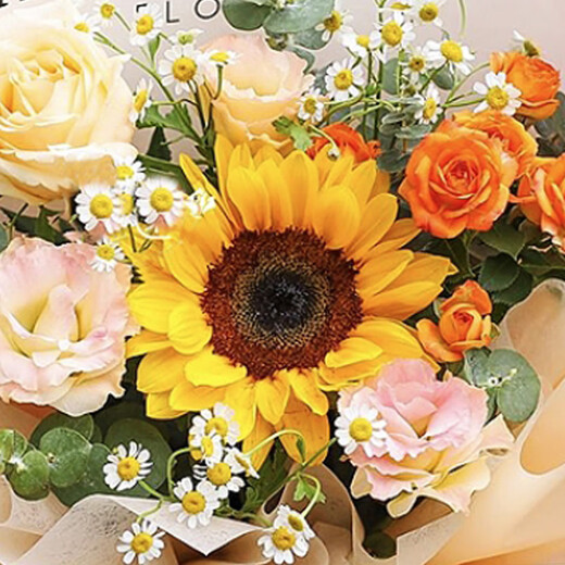 Airi flowers local express delivery giant bouquets rose bouquets birthday flowers date flowers for girlfriends and best friends gifts sunflower best-selling sunflower rose platycodon bubble mixed bouquet