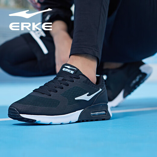 Hongxing Erke men's shoes air-cushion sports shoes casual shoes black non-slip shock-absorbing running shoes soft sole rebound lightweight running shoes for men
