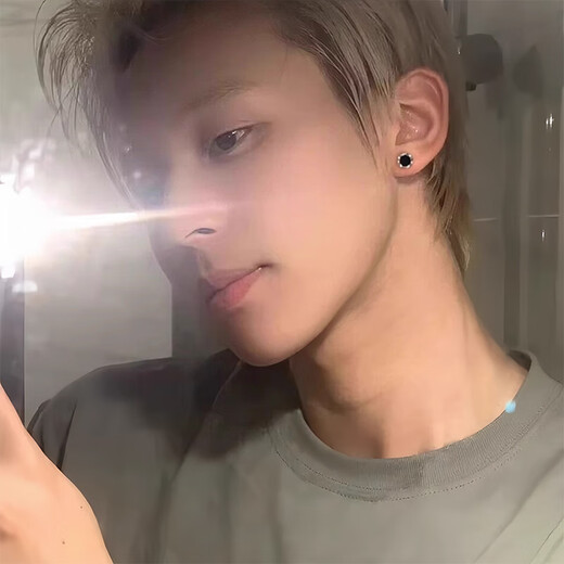 BJYL Mobius earrings for men 2025 new magnetic non-pierced ear clip earrings handsome trendy student ear jewelry single earring style (with pierced ears)