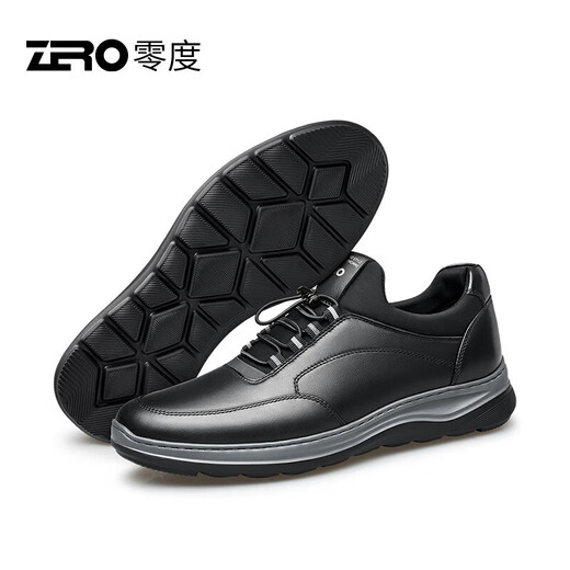Zero men's shoes, sports casual shoes, thick-soled shoes, wear-resistant, fashionable, versatile and comfortable sports shoes for men, black 42