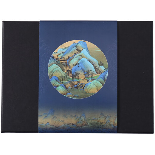 Baipinliang high-end new Chinese style super absorbent tea towel, ancient painting, Zen tea mat, velvet tea cloth, Kung Fu tea table gift box, 4 pieces in gift box (picture style shipped) No Specifications