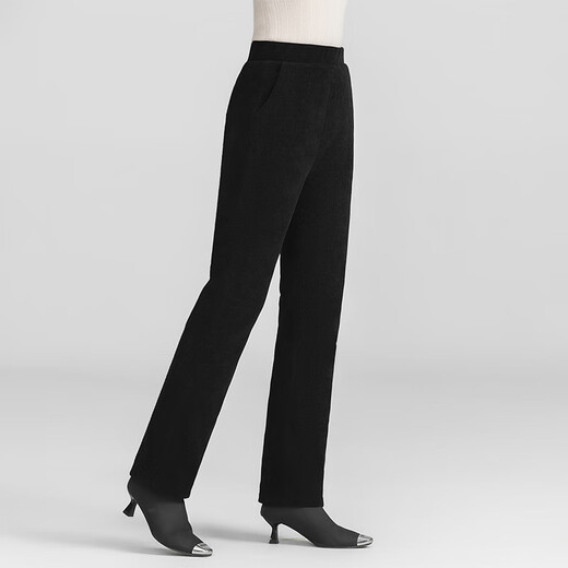 Yaya (YAYA) women's new winter down pants, all-match slim trousers, thickened duck down warm and cold-proof casual sports pants CF black L