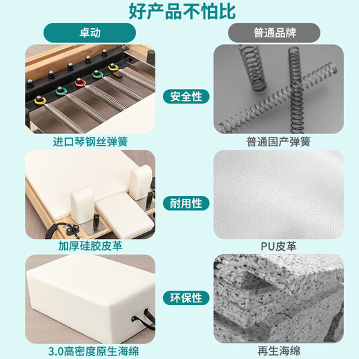 Zoto (ZOTO) Pilates core bed household foldable large equipment sports fitness Cadillac bed yoga equipment five-piece set rubber wood Korean version core bed comes with a square box for pedals