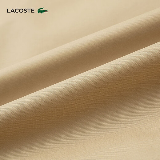 LACOSTE French crocodile men's simple casual solid color hooded goose down jacket | BH0696 02S/milk brown L 52