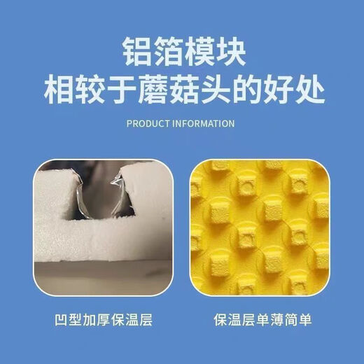 Floor heating module floor heating free backfill aluminum foil dry floor heating high temperature resistant floor heating pad home heating insulation board 2 cm thick default