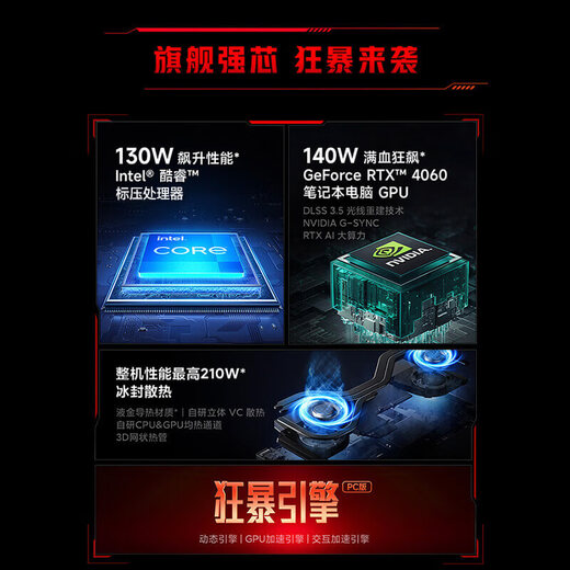 小米 游戏本 红米REDMI G Pro 笔记本电脑（14代酷睿i7HX 16G 1T RTX4060 240Hz高刷屏）畅玩黑神话