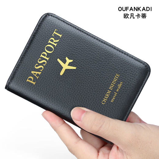 Irfankadi Bolsa para Pasaporte Multifuncional Portadocumentos de Cuero Genuino Bolsa de Almacenamiento para Pasaportes Tarjetero de Gran Capacidad Funda Protectora para Pasaporte Simple para Hombres Negro