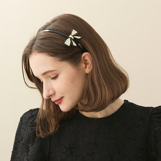 ALEXANDRE DE PARIS Star Style Diana Series Headband Bow Hair Accessory Gift for Girlfriend X Beige