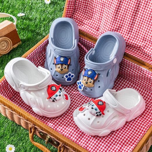 Miaoyoutong's new summer EVA parent-child non-slip cartoon children's clog shoes and slippers for girls at home indoor and outdoor boys' sandals PW4085 Paw Patrol/Blue Single Layer EVA 17 (24-25 yards) Inner length 17cm
