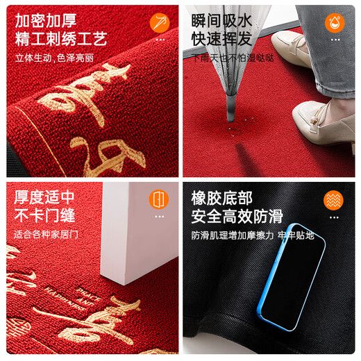 Southern Life home entry floor mat light luxury high-end foot mat entry door red thickened door mat door mat non-slip mat high-end carpet