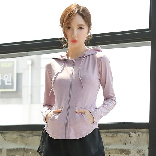 Dovanlian Yoga Wear Jacket Women's Spring and Autumn Slim Quick-Drying Fitness Wear Long Sleeve Top Zipper Cardigan Morning Running Sports Sweatshirt W03 Black Jacket 3XL