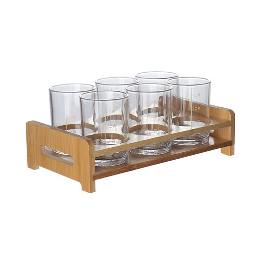 Qianzun graduated wine glass 2 liang white wine glass household tempered glass large wine divider wine set 2 liang 3 liang spirit glass white scale 3 liang cup (2 pieces)