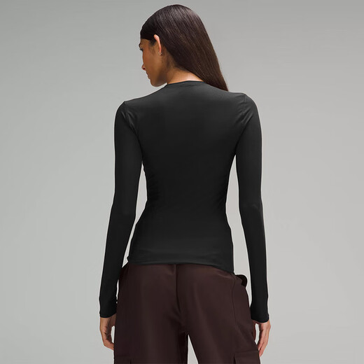Lululemon丨Nulu Women's Round Neck Long Sleeve T-Shirt LW3HPRS Black S