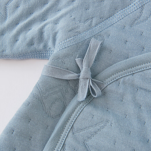 Tongtai (TONGTAI) baby jumpsuit autumn and winter pure cotton warm newborn clothes baby jacquard butterfly harem blue 59cm