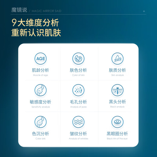 Time Skin 520 Women's Day Girl Gift Time Skin Skin Test Magic Mirror/Makeup Test Desktop LED Lamp Portable Desktop Intelligent Luminous Mirror with Lights for Holiday Birthday Gift to Girlfriend White