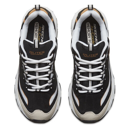 Skechers Black and White Gold | Men's Shoes Autumn Classic Panda Shoes Increased Breathability Fashion Campus Retro Dad Shoes 666114