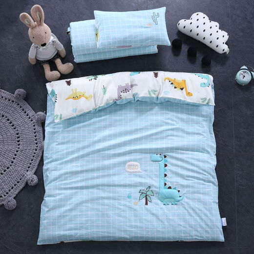 Qiao Bo Lai Children's Kindergarten Entry Cotton Quilt Three-piece Set Baby Nap Pure Cotton Bedding Contains Core Six Sheet Type Silk Cotton Six-piece Set