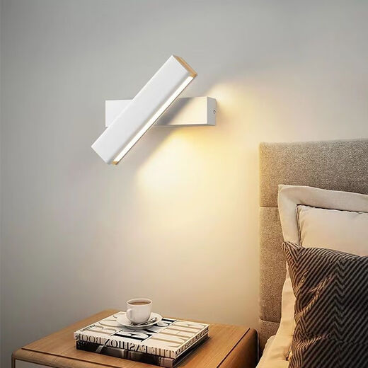 Yaotian Bedroom Bedside Wall Lamp Modern Simple Living Room Background Wall Study Track Creative Rotating Lamp Black 30cm Warm Light