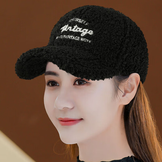 Jinjin Hat Women's Autumn and Winter New Baseball Cap Women's Fashionable Age-reducing Fashion Hat Thickened Furry Peaked Cap Brown