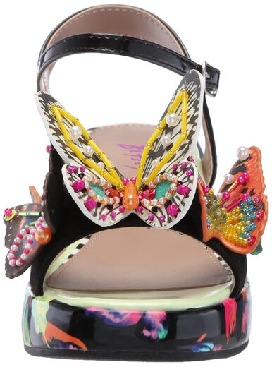 Betsey johnson girls lotty sandals black butterfly 5 big kids