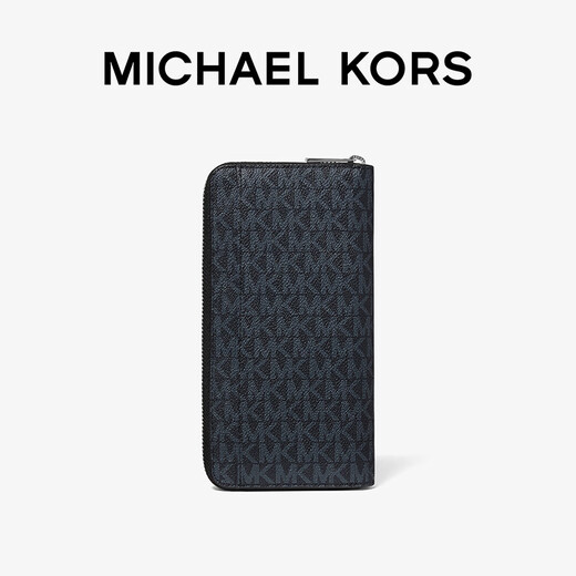 Michael Kors Mk Cooper Männer Old-Fantasie Wallet Ticket Dunkelblau 502 ns