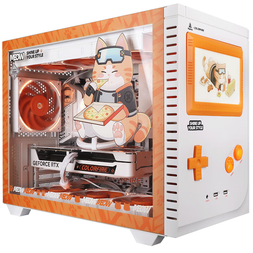 Colorful i5 14600KF/RTX 5060TI/5070TI 5080 graphics card Orange Shadow Orange Orange Cat customized game live broadcast design computer host desktop assembly machine with two 12490F丨16G丨1TB丨5060TI