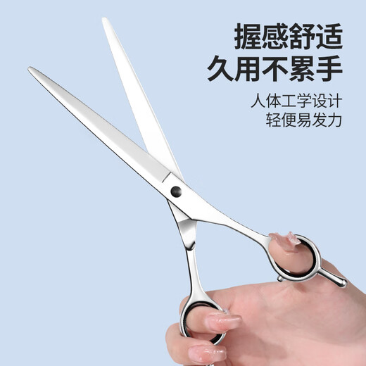 QiOh pet scissors, special grooming scissors for dog hair trimming, professional set of curved scissors, Teddy dog hair scissors, all steel, 7-inch straight cut