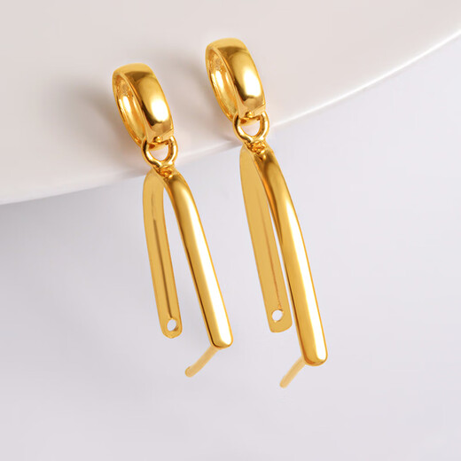 Yuyao safety buckle clip buckle 18k gold buckle accessories donut inlaid empty support thickened version pendant buckle melon seed buckle AU750 No. 6 thickened version - Chinese knot - 18k gold