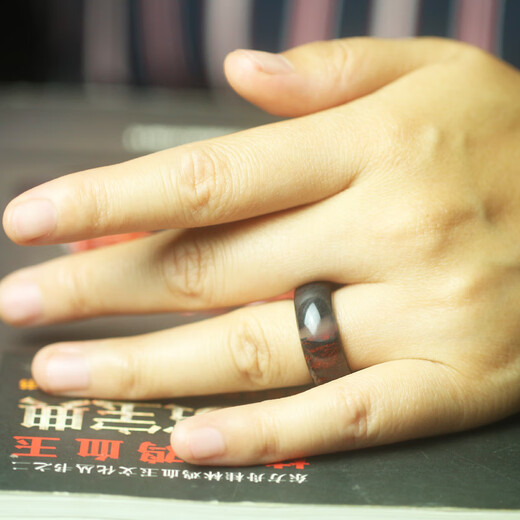 Bindao natural Guilin chicken blood jade ring chicken blood stone ring jade ring ring jade jade ring men and women size 8