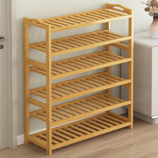 Jiayong Yunan bamboo shoe rack simple multi-layer economical entrance dormitory living room solid wood household storage rack small shoe cabinet original color 4 layers long 70-thickened slats