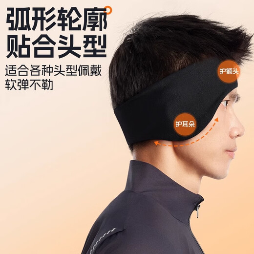 Li Ning (LI-NING) Warm headband earmuffs for winter men's windproof and cold forehead protector for cycling and running women's German velvet ear antifreeze widened German velvet headband warm forehead protector/skin-friendly soft/fix broken hair