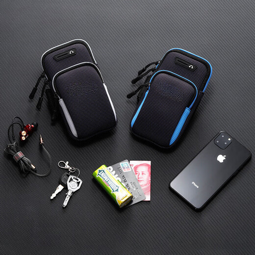 OEMG outdoor men's and women's sports running mobile phone arm bag equipment fitness arm sleeve arm bag wrist bag universal blue (not cross-body)