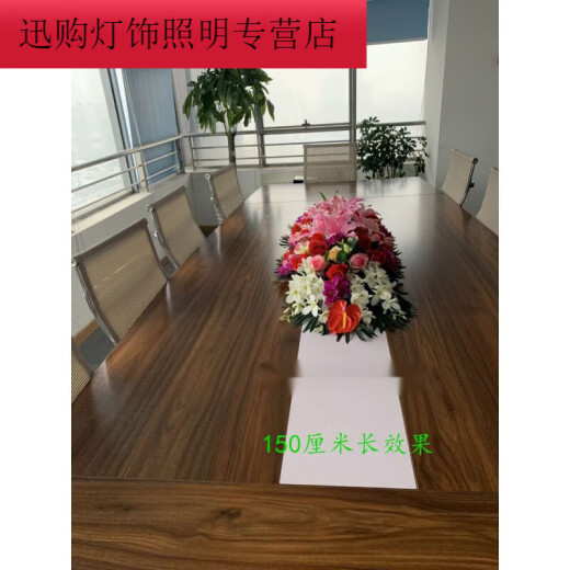 French rose silk flower simulation table flower conference business long table office fake flower desktop dining table flower arrangement decoration 90 cm