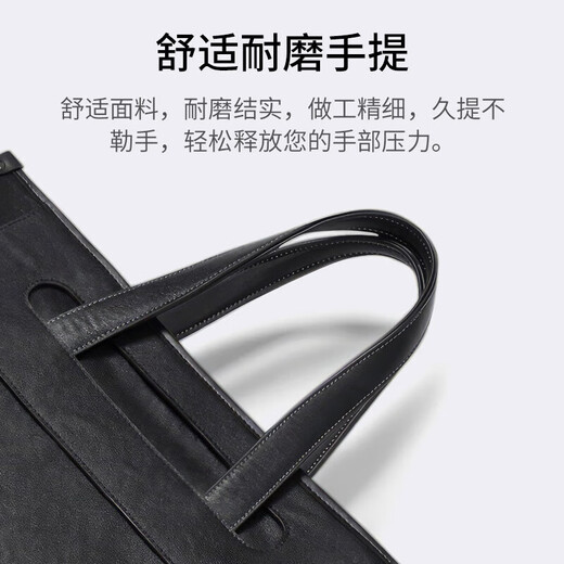 Golf (GOLF) business briefcase men's first-layer leather handbag 15-inch computer bag briefcase gift for boyfriend and father