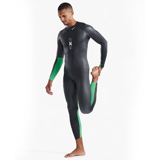 2XU Propel Series P 1 long-sleeved cold wetsuit professional snorkeling warm one-piece wetsuit winter swimming suit black/bright green M