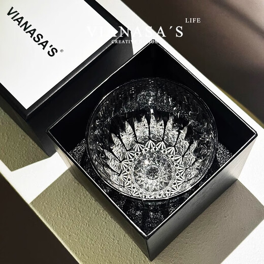 VIANASA S high-end foreign wine glass Edo Kiriko Starburst Rock Cup whiskey glass crystal glass gift box gift box gray starburst (single gift box) 330ml 1 piece
