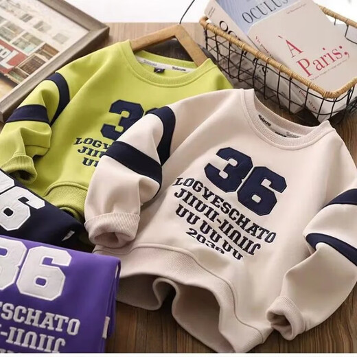 
Disney boy sweatshirt spring and autumn round neck children's base shirt 2024 new fashionable medium-sized children's long-sleeved boy top trendy green 36 sweatshirt (single) 130 Recommended 120-130cm