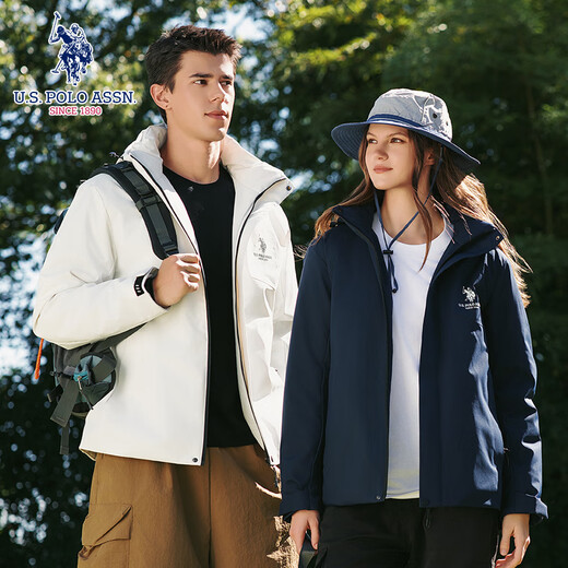 U.S. POLO ASSN. Jacket Men's Hooded Breathable Couple Jacket Thickened Down Cotton Jacket Men's Top Black XL