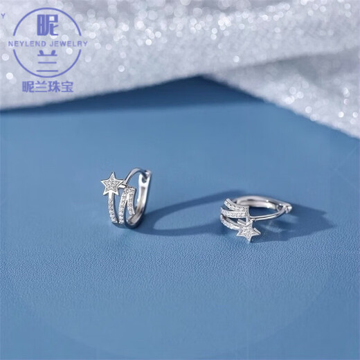 Nilan platinum earrings PT950 earrings for women Meteor fashion Korean style ear jewelry for girlfriend’s birthday Meteor earrings