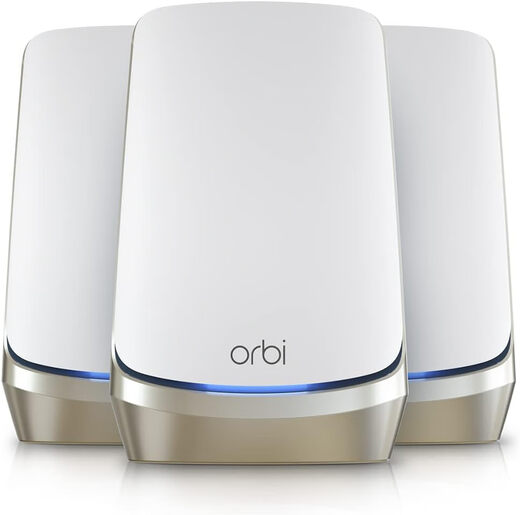 NETGEAR Orbi RBKE963 whole-house coverage mesh networking router Wifi 6E large apartment RBKE964B-1 main router + 3 bathrooms