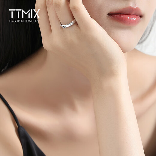 TTMIX platinum ring pt950 Roman numerals platinum fashionable men's and women's wedding rings plain ring wedding rings custom deposit please contact customer service for details