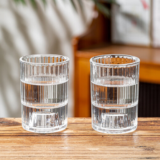 Pinwei lead-free glass wine glass vertical pattern white wine set household small wine glass two pack 65ml