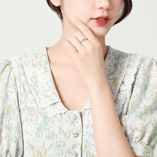 Mengjinyuan platinum ring PT950 heart-to-heart platinum ring romantic love index finger ring women's birthday gift